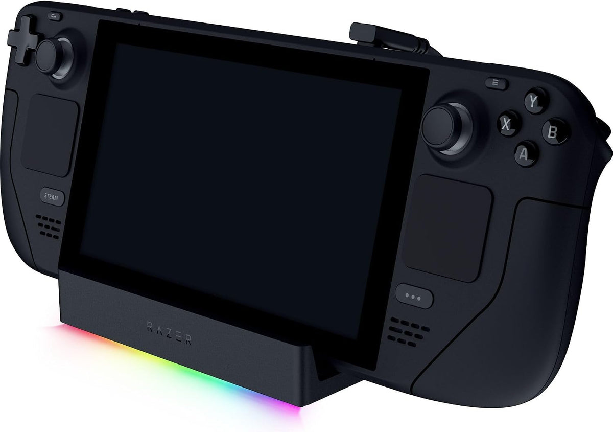 Razer Dock de mano Chroma: concentrador de carga y conectividad para juegos móviles y tabletas - iPhone 16, Steam Deck, ROG Ally, Switch y más - USB C, USB A (3), HDMI, GbE - 100 W de potencia