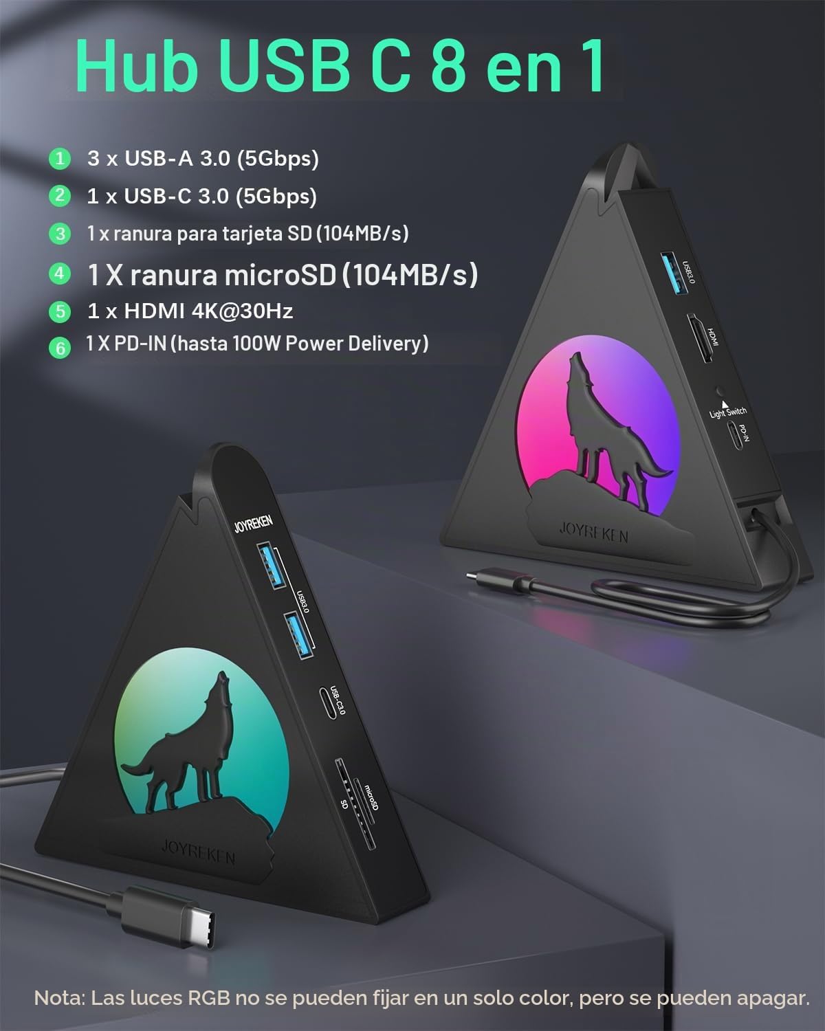 JoyReken, C8-BK-1, hub USB