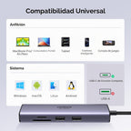 UGREEN, 60515, hub USB 2.0 de 3 puertos