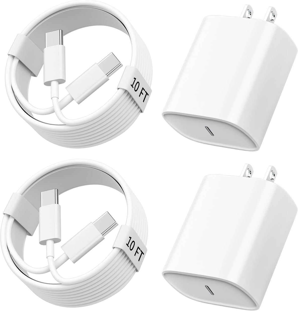 Cargador USB C de carga rápida para iPhone 18, 17, 16, 15 Pro, carga rápida, 20 W, 10 pies