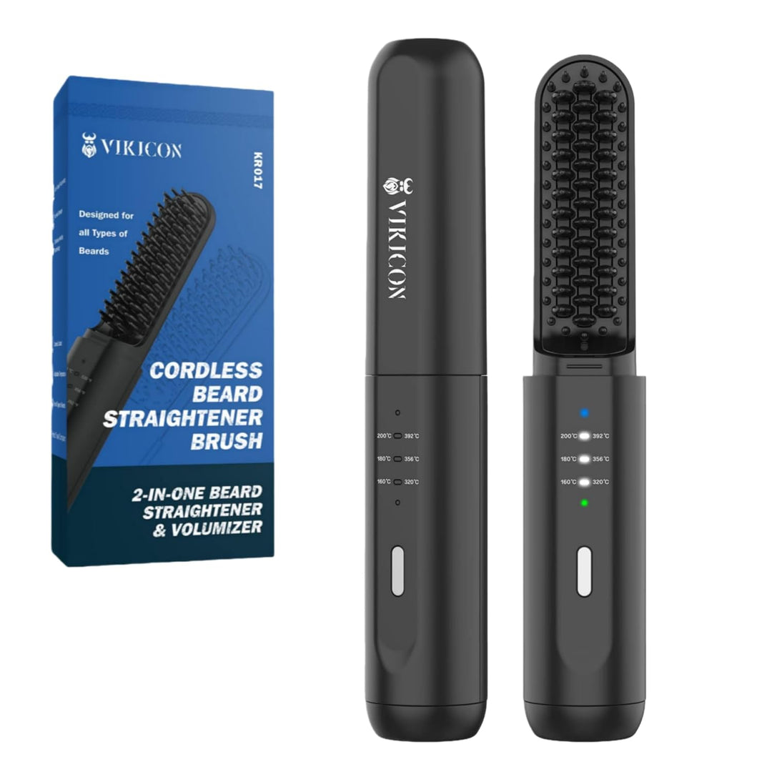 VIKICON Alisador de barba para hombres, cepillo para alisar el cabe...