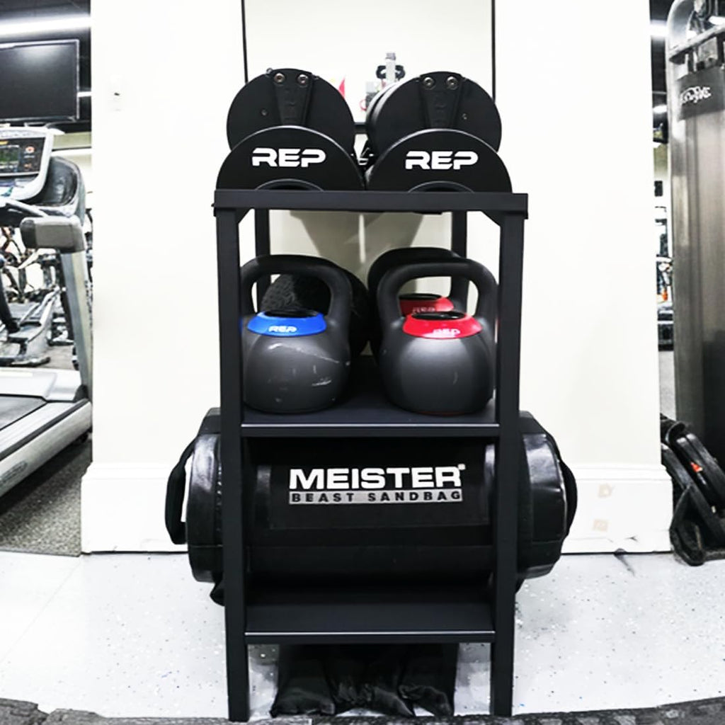Rack Ajustable para Mancuernas/Kettlebells 500-800LB Pesado con Cobertura Opcional