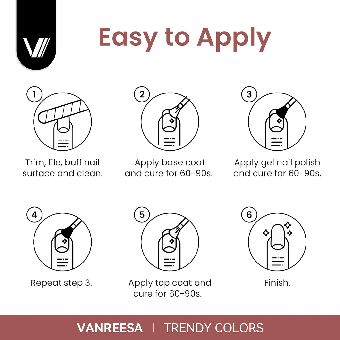 VANREESA Juego de 24 Piezas de Esmalte de Uñas en Gel - Colores Ele...