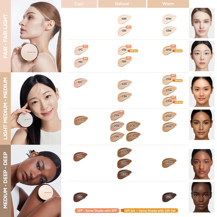 JUNG SAEM MOOL Essential Skin Nuder Cushion | Acabado natural, base...