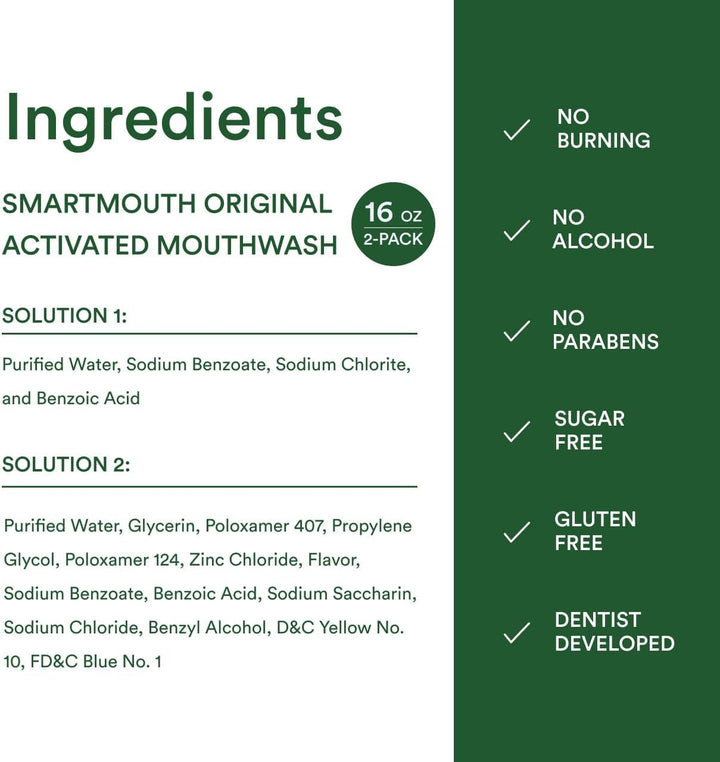 SmartMouth Enjuague bucal activado original \u2013 Enjuague bucal p...