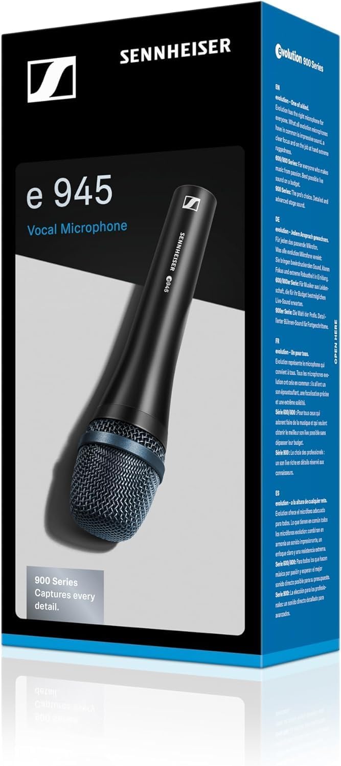 Sennheiser Micrófono vocal profesional E 945 dinámico súper cardioi...