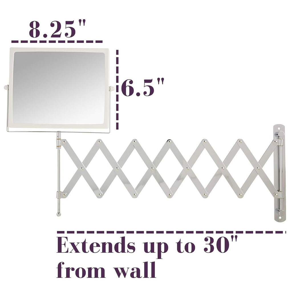 JERDON J2020C - Espejo de maquillaje de pared, aumento 5X, cromado, J2020C