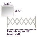JERDON J2020C - Espejo de maquillaje de pared, aumento 5X, cromado, J2020C