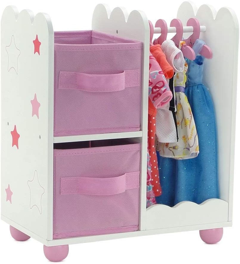 Emily Rose Muebles para muñecas de 14 pulgadas, armario abierto con...
