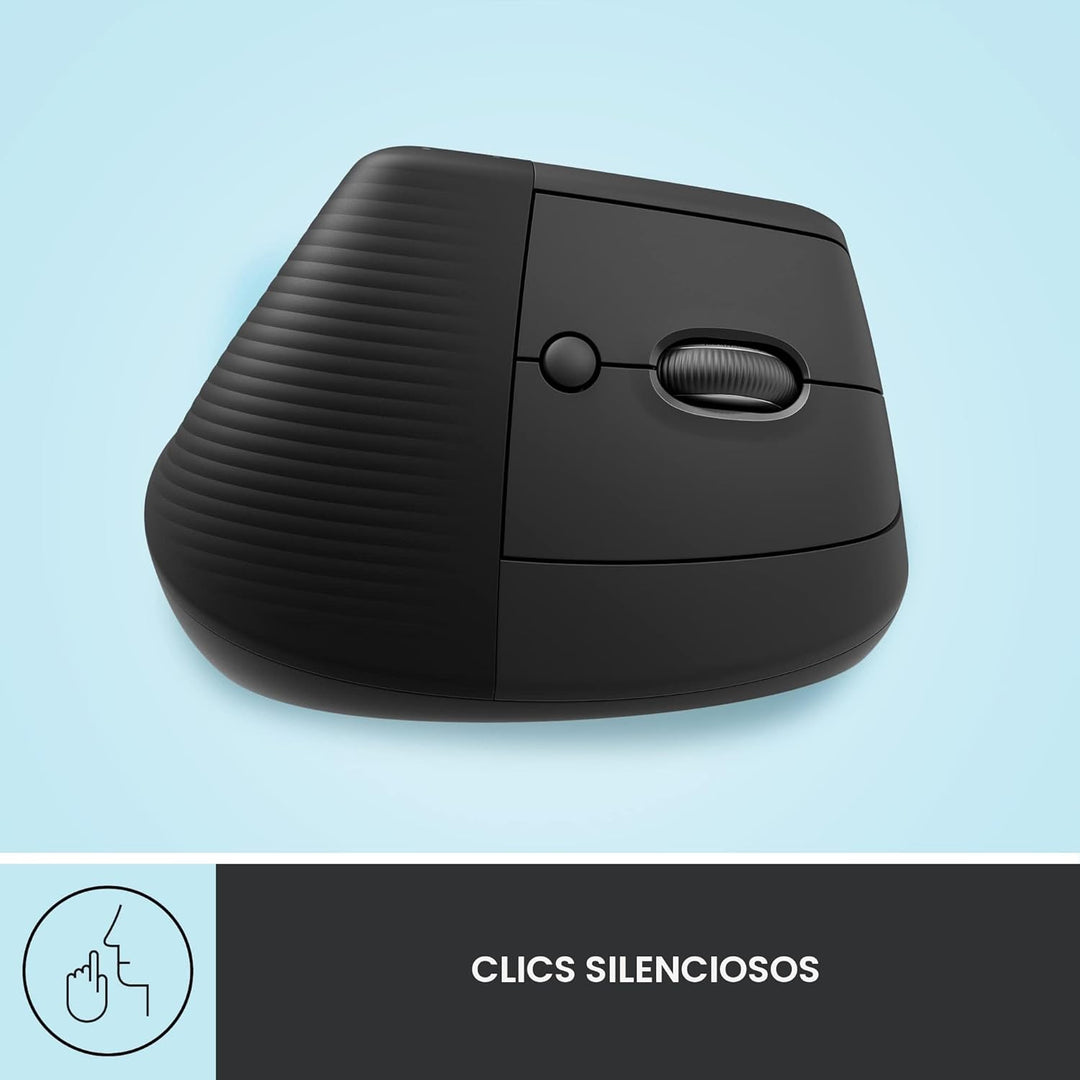Logitech Lift - Mouse ergonómico vertical, inalámbrico, Bluetooth o...