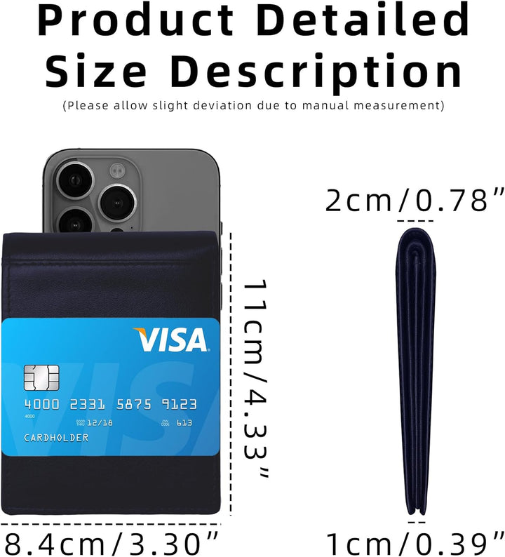 TOPFORGES Cartera de piel auténtica RFID para hombre, delgada, pleg...