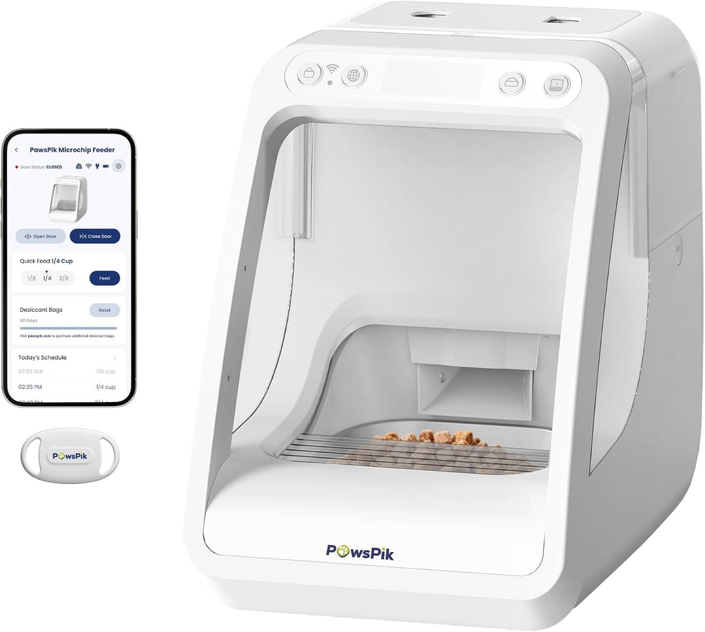 Comedero automático para gatos Microchip RFID, 16 tazas, color