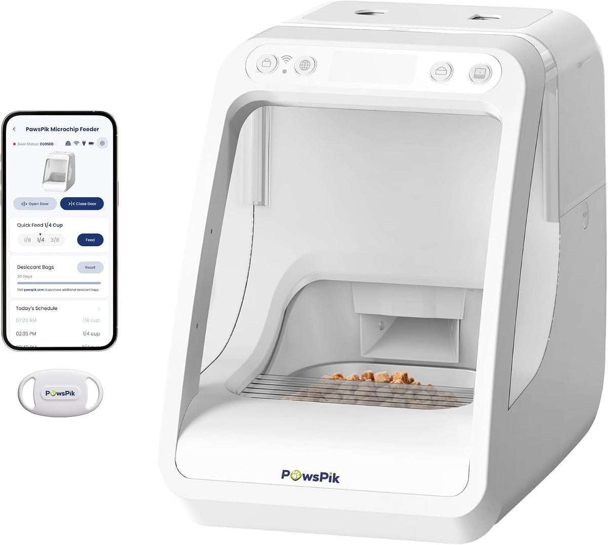 Comedero automático para gatos Microchip RFID, 16 tazas, color