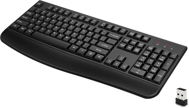 QUASIO Teclado Inalámbrico, Teclado Inalámbrico Ergonómico de Tamañ...