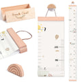 let's make Tabla de crecimiento para pared, tabla de altura de 7 pies con caja de recuerdos y gancho, regla de pared de lona impermeable, extraíble neutra, decoración de pared para bebés, niños pequeños