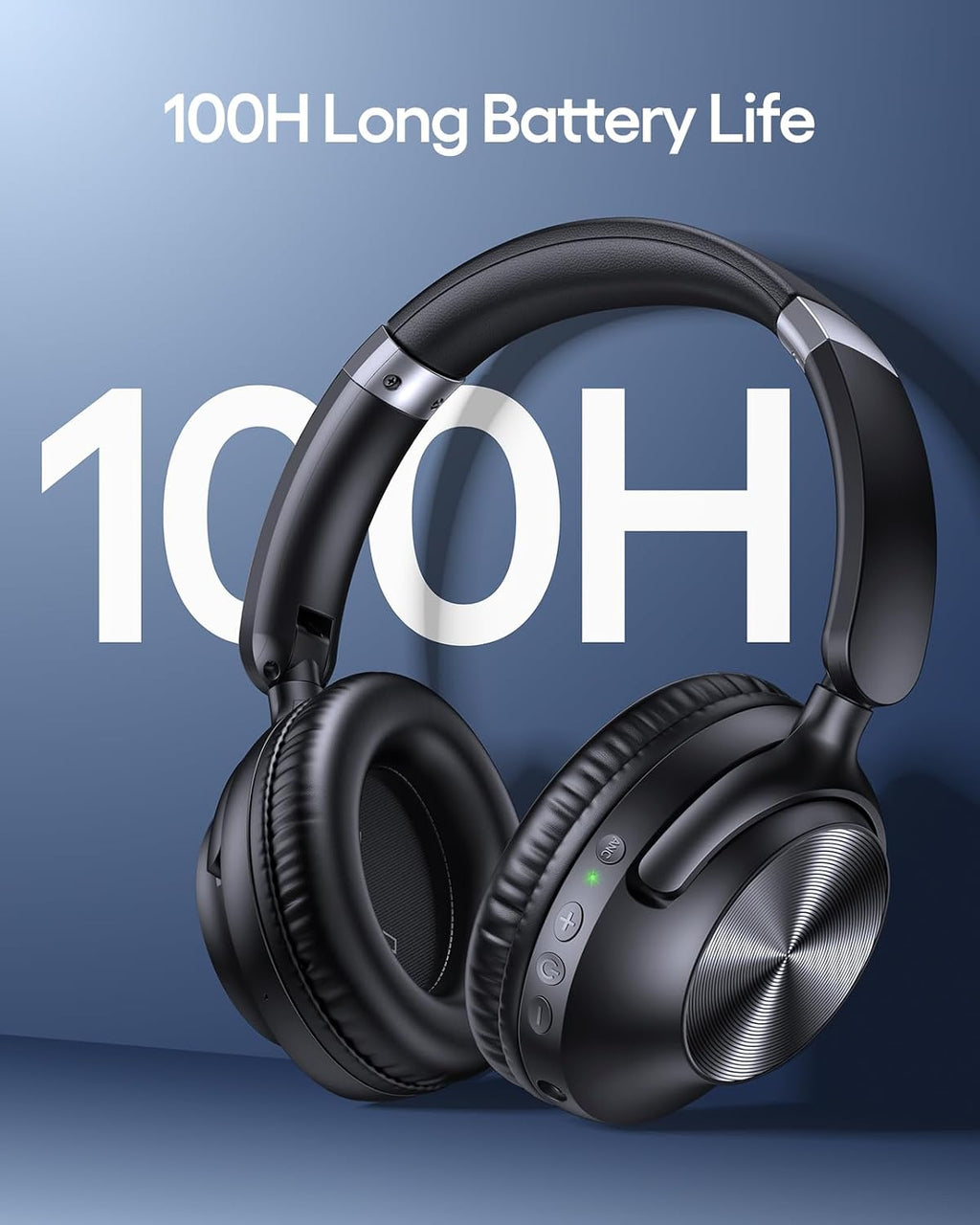 TAGRY Auriculares híbridos con cancelación activa de ruido, 100 horas de reproducción, inalámbricos, sobre la oreja, Bluetooth con carga rápida, audio de alta resolución
