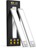 MCGOR Iluminación bajo gabinete de 10 pulgadas, paquete de 2 luces recargables con sensor de movimiento para interiores, 5 niveles regulables, luces magnéticas para armario, luces inalámbricas bajo
