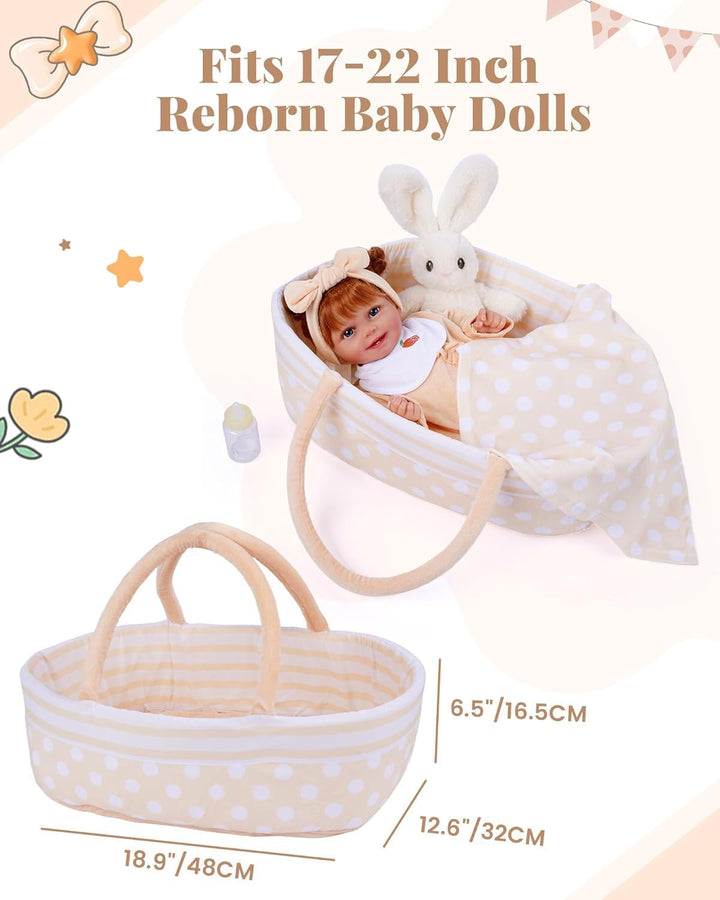 BABESIDE Juego de 8 piezas de ropa de muñeca Reborn con moisés para...
