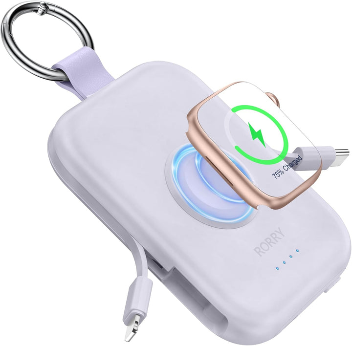 RORRY Cargador portátil, batería externa portátil de 5000 mAh con c...