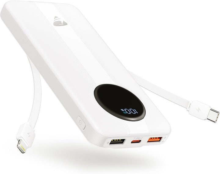 Aioneus Banco de energía, cargador portátil de 10000 mAh con cables...