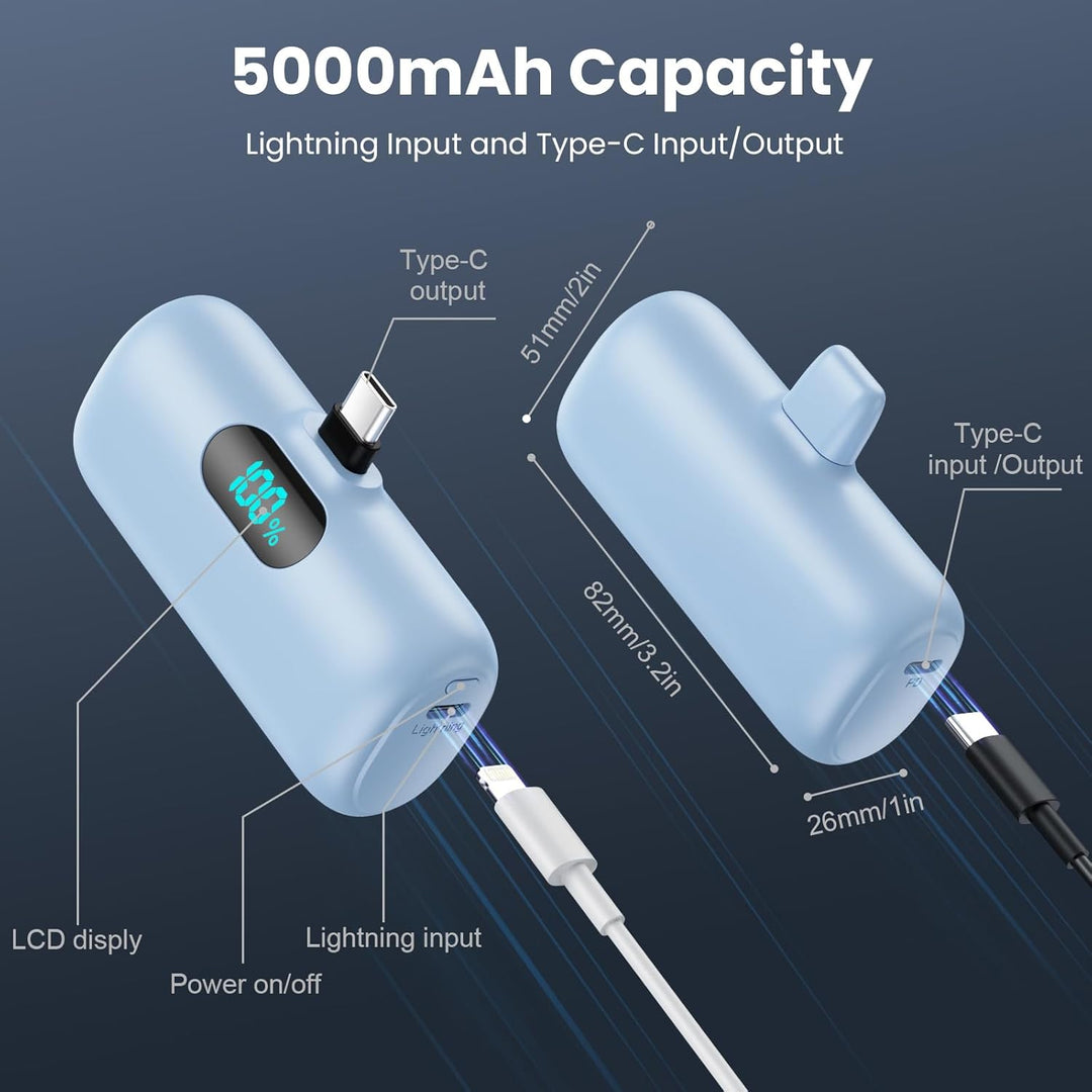[Paquete de 2] Mini Cargador Portátil 5000mAh Banco de Energía, Ene...