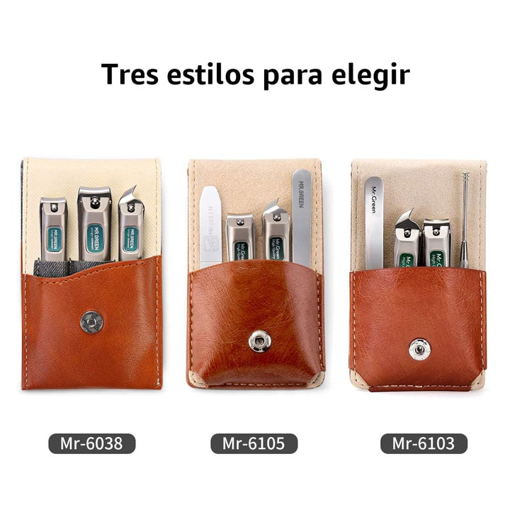 MR.GREEN Juego de 3 cortaúñas de acero inoxidable con cortador de u...