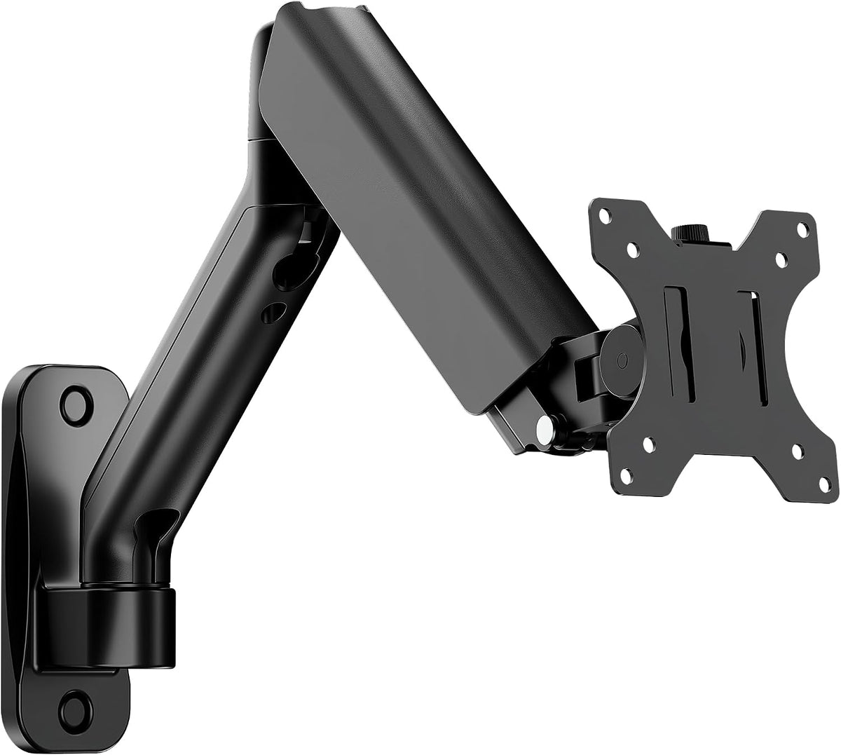 monTEK Soporte de pared para monitor único, brazo de resorte de movimiento completo para pantallas de 17-32"