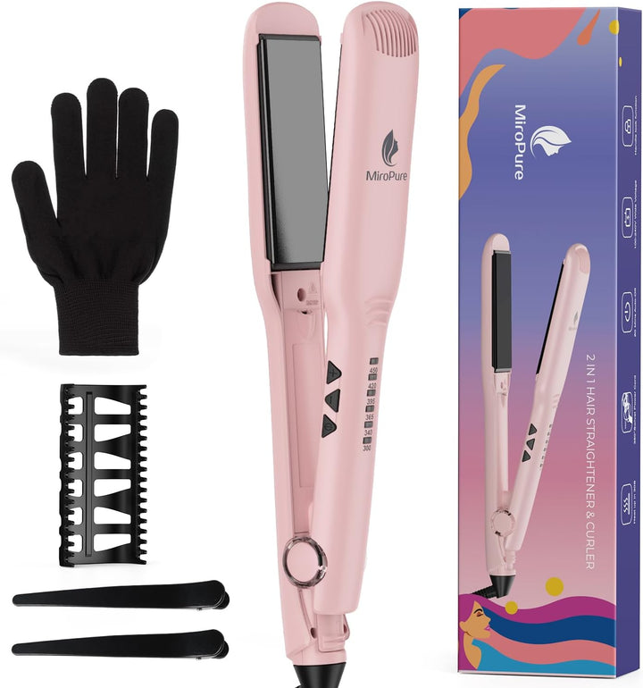 MiroPure Plancha plana de 1.5 pulgadas, plancha de pelo con calenta...