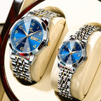 OLEVS Relojes de Pareja de San Valentín - Lujo, Moda para Hombre y Mujer, Juego de Relojes