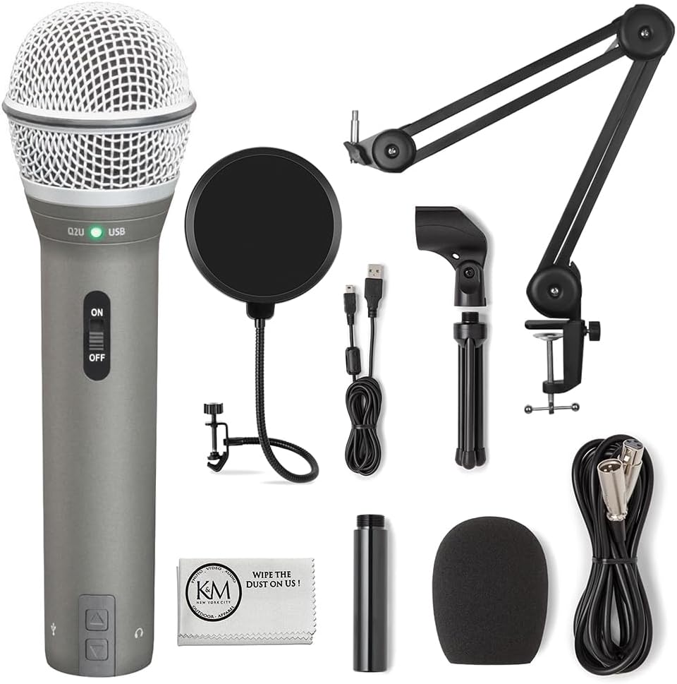 SAMSON Technologies Q2U USB/XLR - Paquete de grabación de micrófono, Pack Podcasting Deluxe