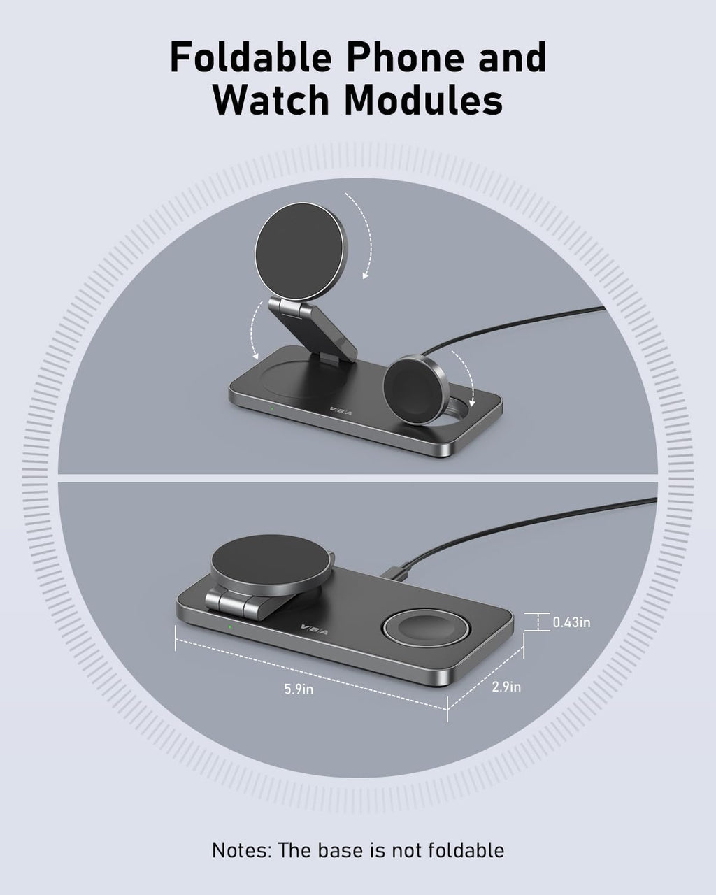 Estación de carga inalámbrica magnética plegable 3 en 1 para Samsung, soporte de cargador inalámbrico para Galaxy S26 Ultra S25/S24/Note 20/Flip 7/Fold 7, para Galaxy Watch Ultra/8/7/6, Galaxy Buds 3