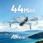 Drone GPS con cámara 4K UHD para adultos, alcance de 1640 pies, retorno automático a casa, sígueme, cardán de 3 ejes, aplicación y control remoto, amarillo