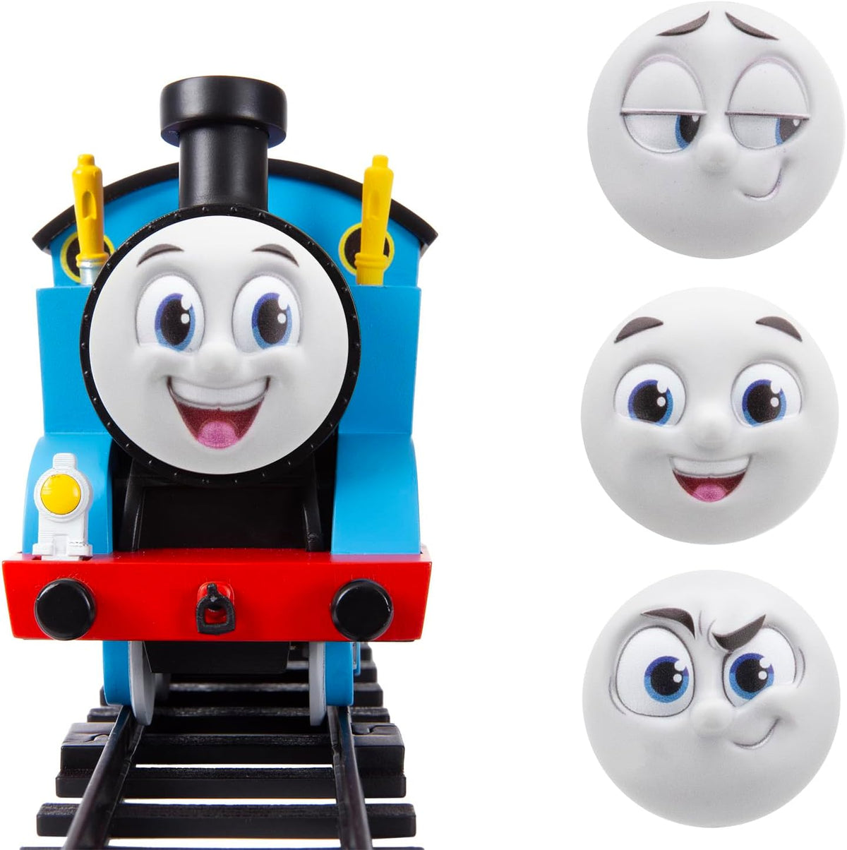 Juego de tren de juguete Lionel Mattel Thomas & Friends con batería, calibre O, con mando a distancia, locomotora, vagones de tren y vía con luces, sonidos auténticos de tren y efectos de vapor de