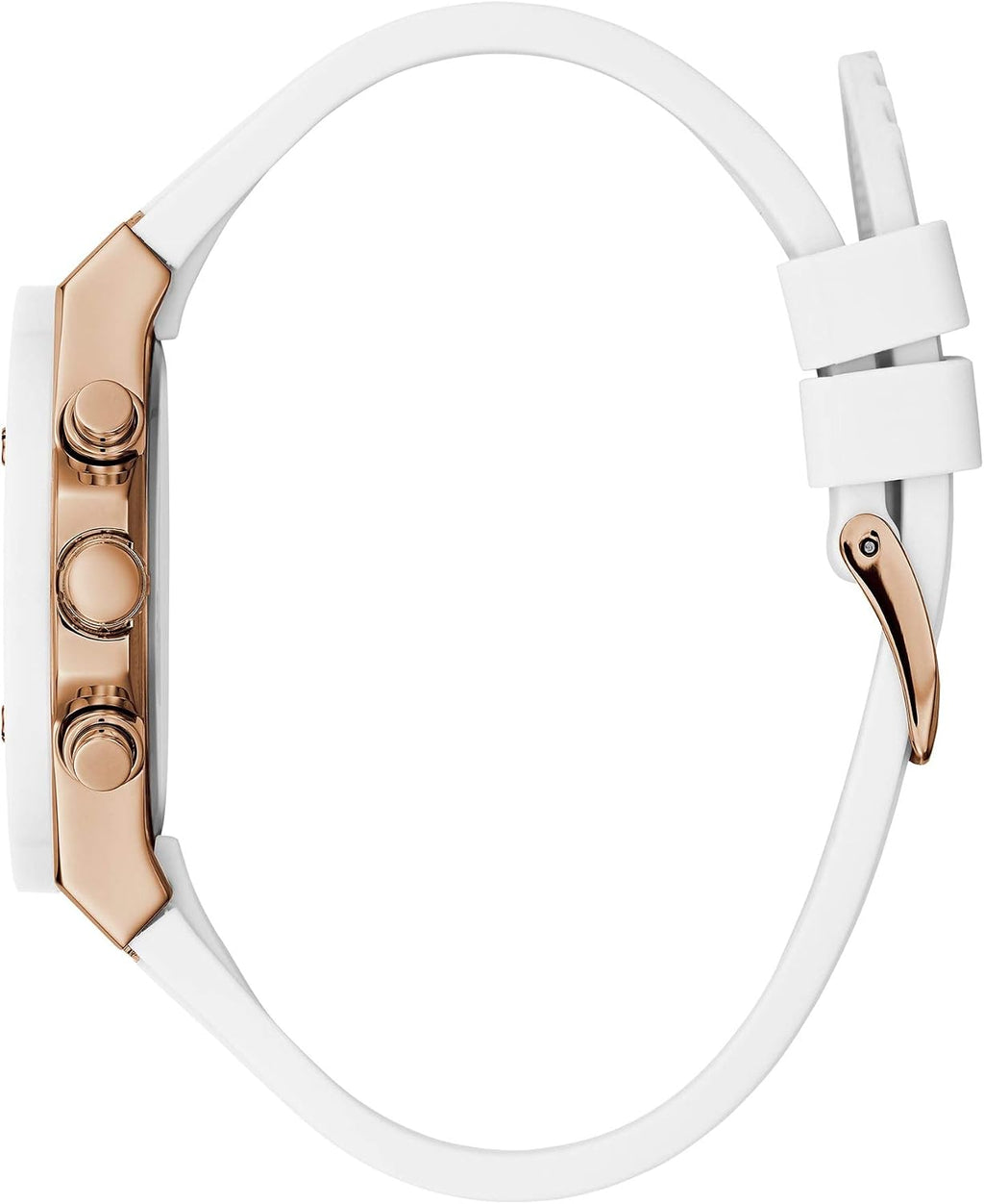GUESS Reloj multifunción en tono oro rosa y blanco