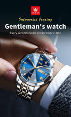 OLEVS Relojes para hombre de lujo de acero inoxidable 30M impermeable