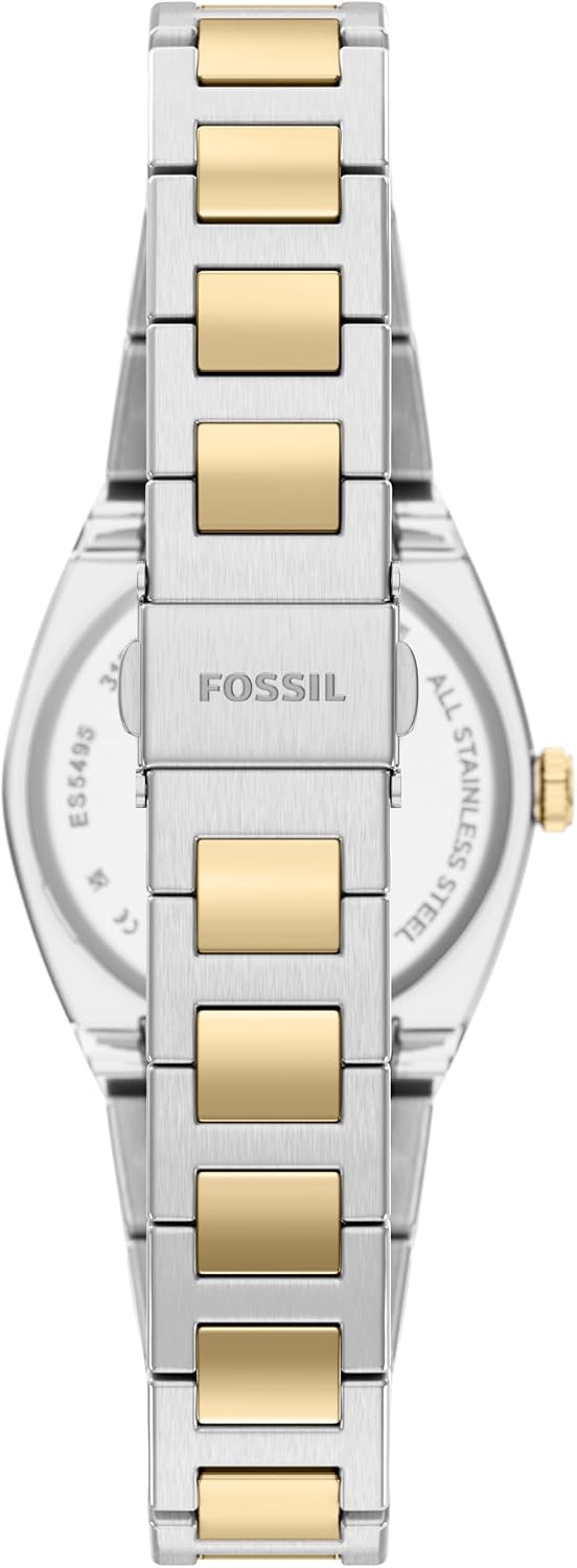 Fossil Reloj Everett de acero inoxidable con tres manecillas para mujer