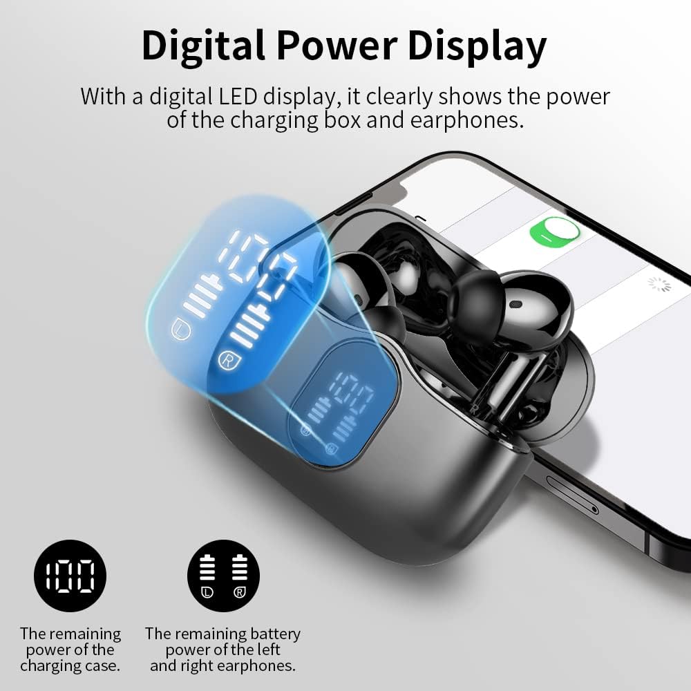 Auriculares inalámbricos, Auriculares Bluetooth 5.4 con graves esté...