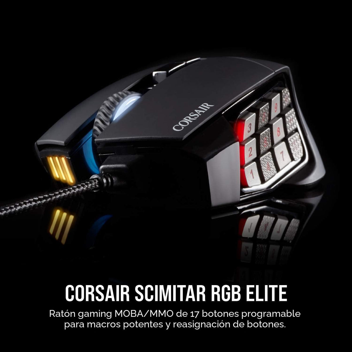 Corsair Scimitar RGB Elite Mouse para juegos MOBA\/MMO con cable -...