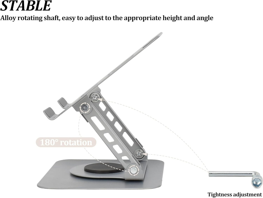 Soporte ergonómico para laptop, diseño ergonómico y ángulo ajustable, plegable para laptops, portátiles de hasta 17.3 pulgadas (plateado)
