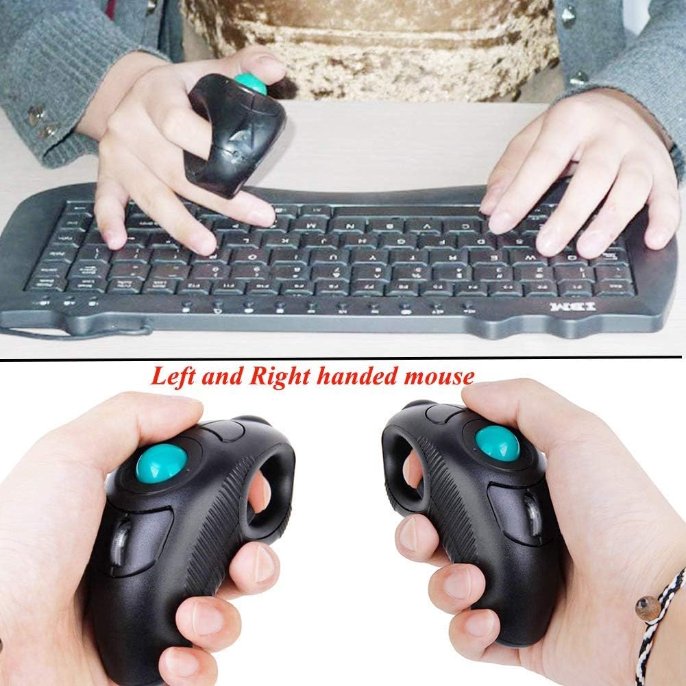 EIGIIS Ratón USB de mano ergonómico Trackball 2.4G Ratones DPI de v...