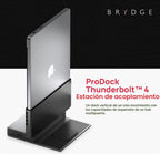 Brydge ProDock Duo TB4 - Estación de acoplamiento para MacBook, monitor dual 4K 60Hz | Base vertical Thunderbolt 4 para MacBook Pro 14/16 y Air 13/15 (M1-M5), 12 puertos, 96W, MagSafe | Funda Air de