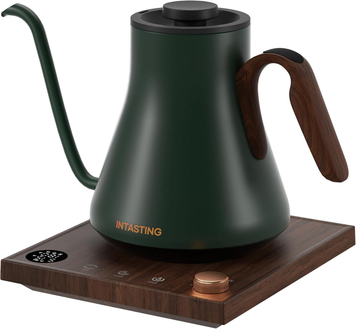 INTASTING Hervidor Eléctrico con Pico Longo y Control de Temperatura de ±1℉, 0.9L