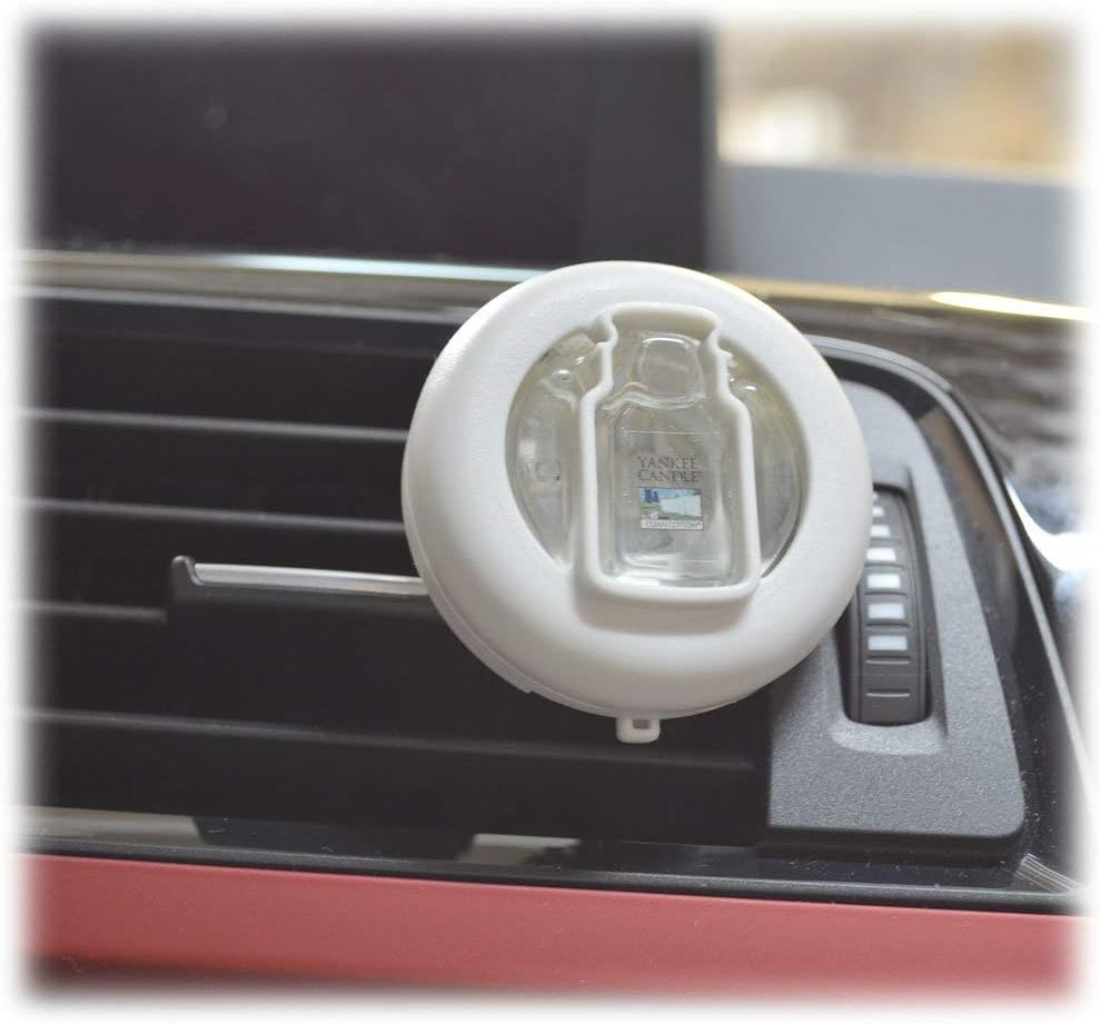 Yankee Candle, Clips de ventilación Smart-Scent para ambientador de auto, 4 unidades (Aroma de Algodón Limpio)