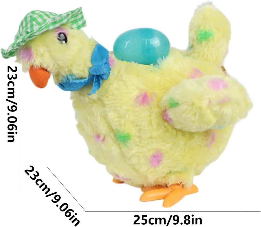 NASSMOSSE Peluche de pollo poniendo huevos de juguete
