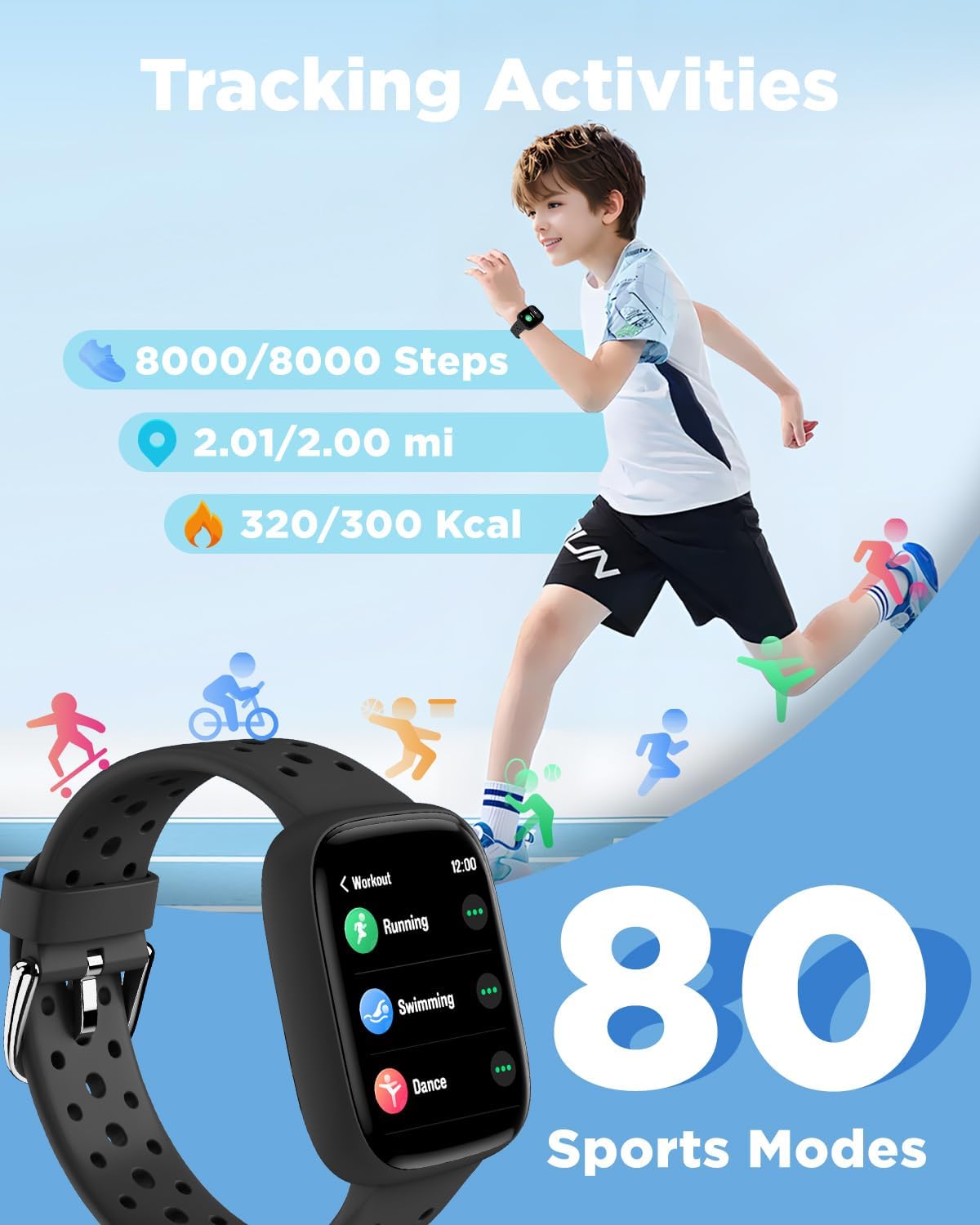 BIGGERFIVE Reloj inteligente para niños, no necesita teléfono