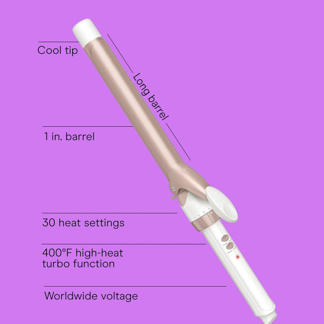 Conair Rizador de cerámica doble de 1 pulgada de largo, barril de 1...