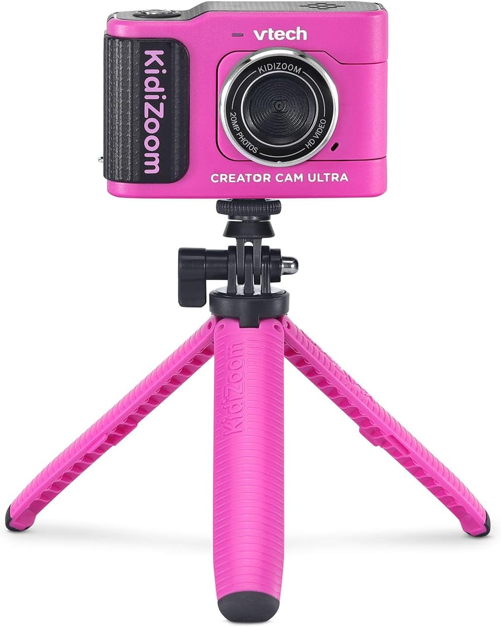 VTech KidiZoom Creator Cam Ultra - Cámara recargable con trípode, color rosa