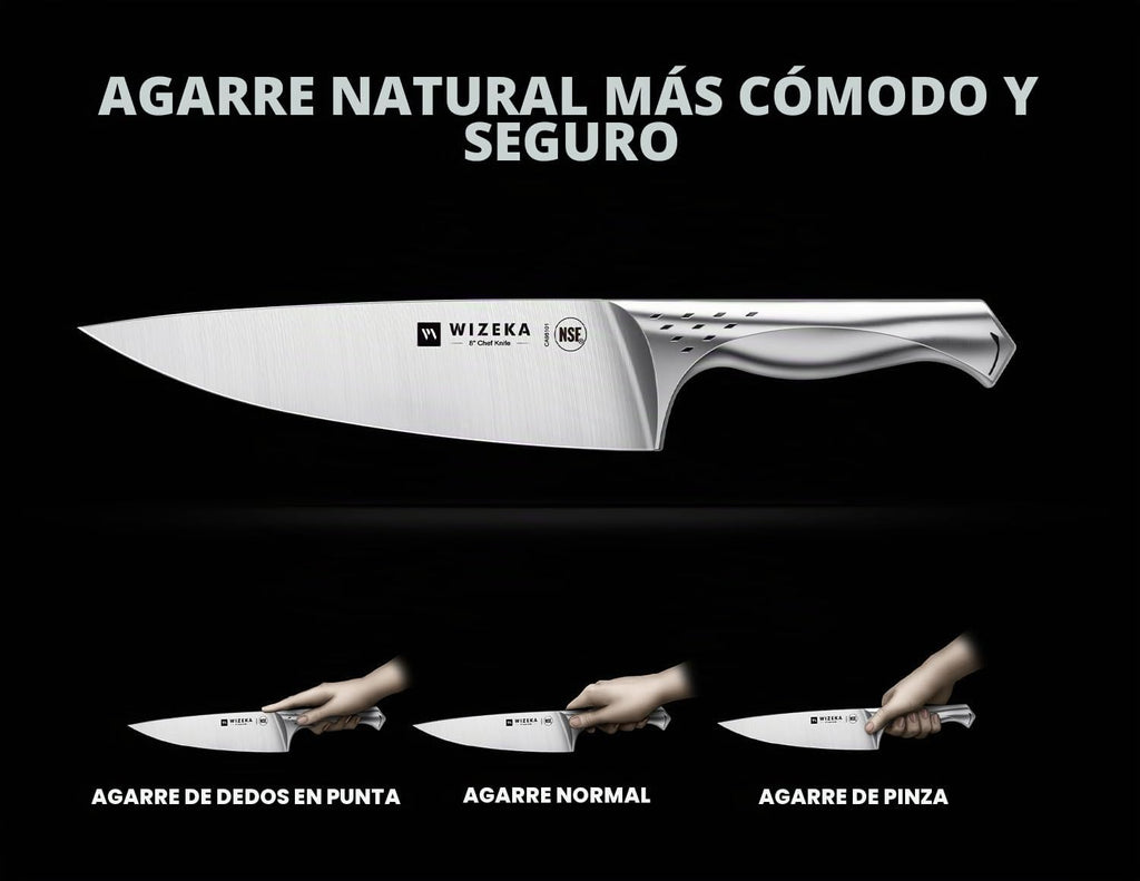Juego de cuchillos de cocina, juego de 15 piezas con afilador
