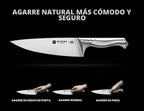 Juego de cuchillos de cocina, juego de 15 piezas con afilador