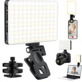 Luz de selfie de 120 LED para iPhone, luz de teléfono portátil con clip y adaptador de trípode de cámara, recargable de 5000 mAh, 3 modos de iluminación, CRI 97+ para grabación de video, TikTok, anillos de montaje de trípode